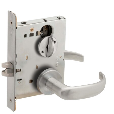 Schlage Grade 1 Bed Bathroom Privacy Mortise Lock, 17 Lever, A Rose, Satin Stainless Steel Finish L9040 17A 630